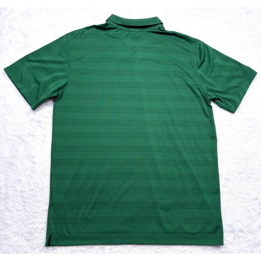 Hawks Nike Polo Shirt Men L Green Dri-FIT Embroider Stripe Performance Logo Golf